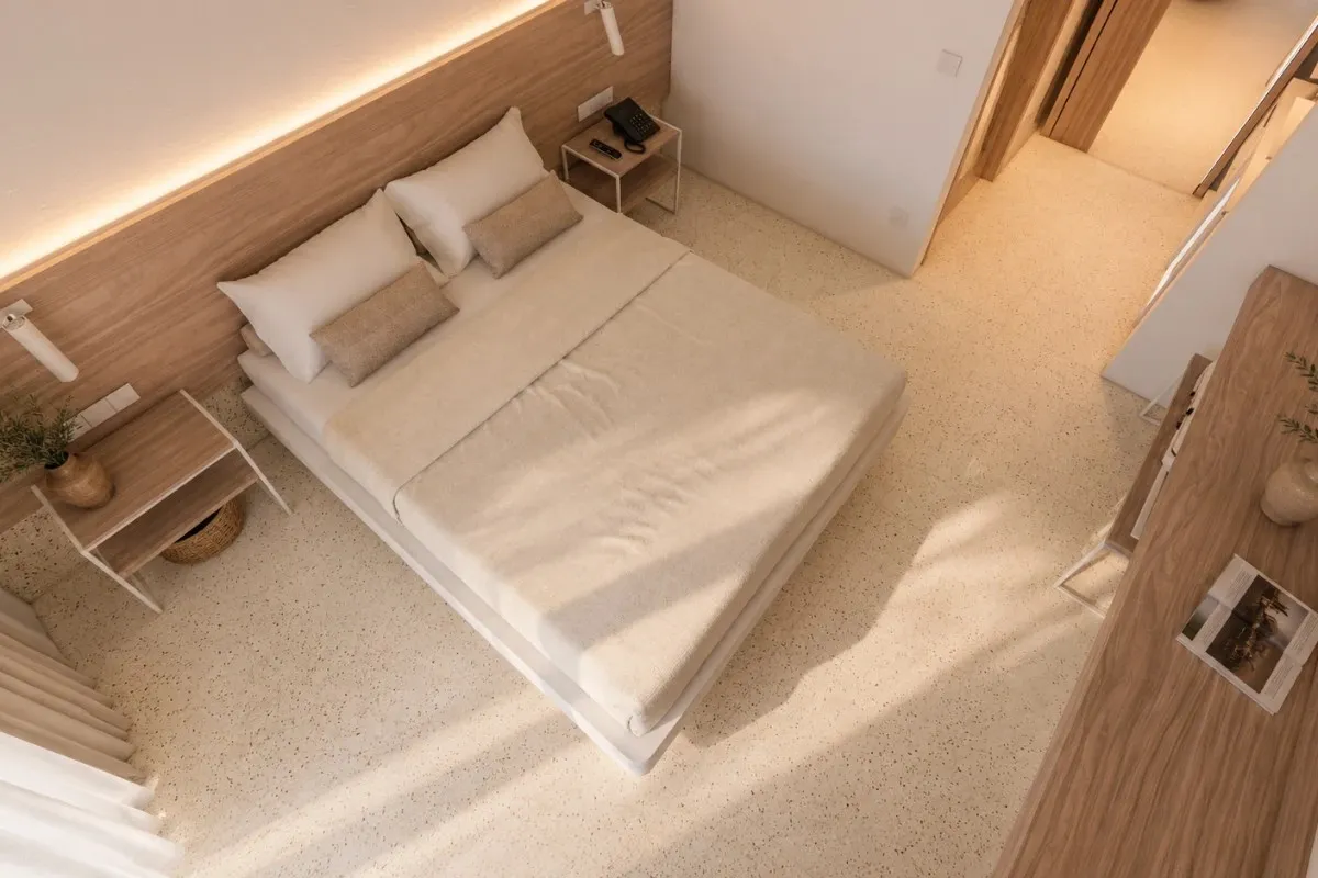 Soba sa bračnim krevetom, pogled odozgo · Hotel Bilbaíno, Benidorm